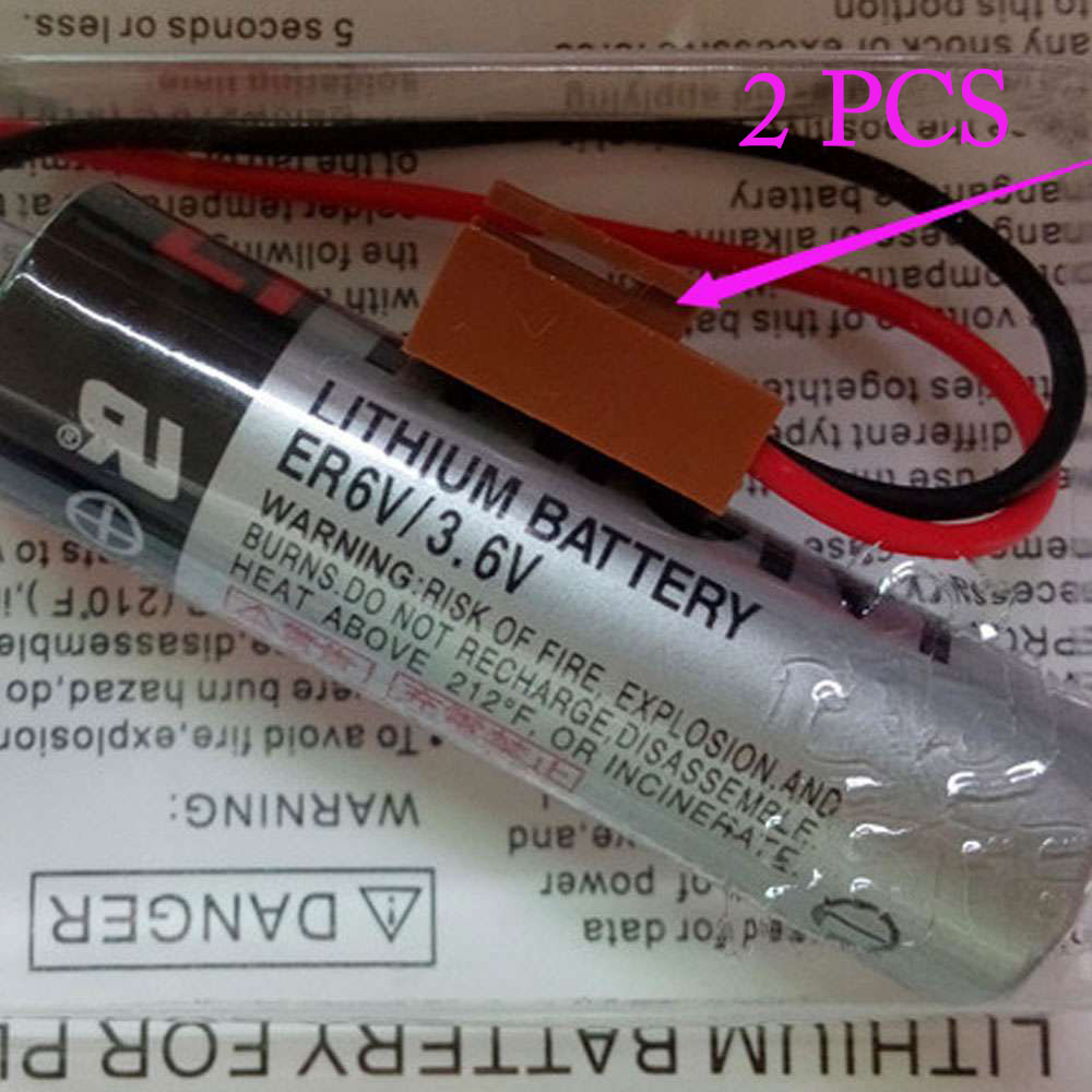 ER6VCT for 2pcs Toshiba ER6VCT 3.6V 2000mah PLC Battery With small JAE Plug