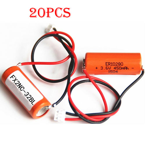 ER10280 for 20pcs Mitsubishi FX2NC-32BL ER10/28 3.6V ER10280 PLC Battery with white plug