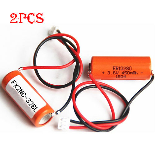 ER10280 for 2pcs Mitsubishi FX2NC-32BL ER10/28 3.6V ER10280 PLC Battery with white plug