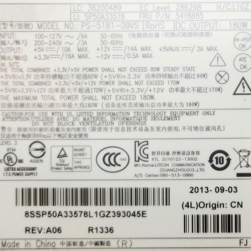 Zasilacz komputerowy Lenovo PS-5181-09VS