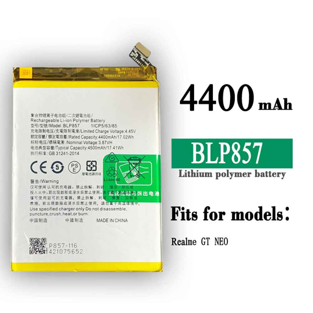BLP857 for Realme GT Neo RMX3031