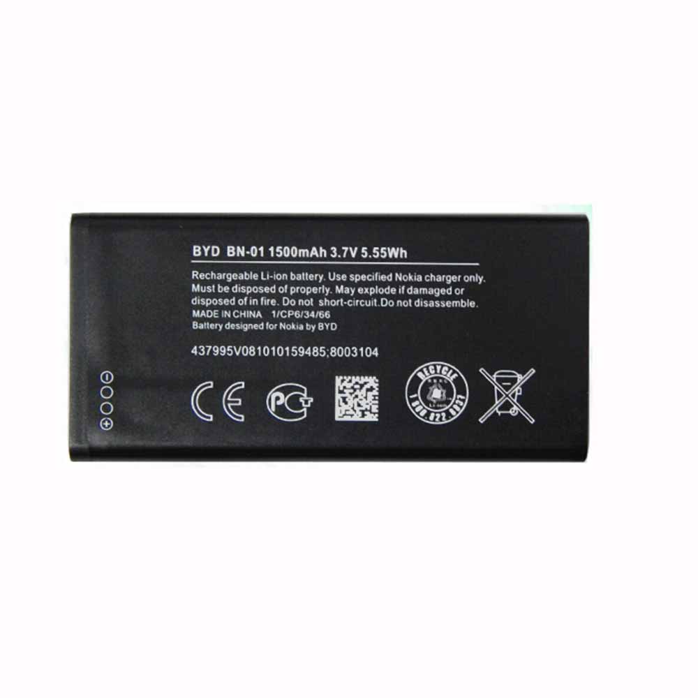 Nokia BN-01 3.7V 4.2V 1500mAh/5.55WH Replacement Battery